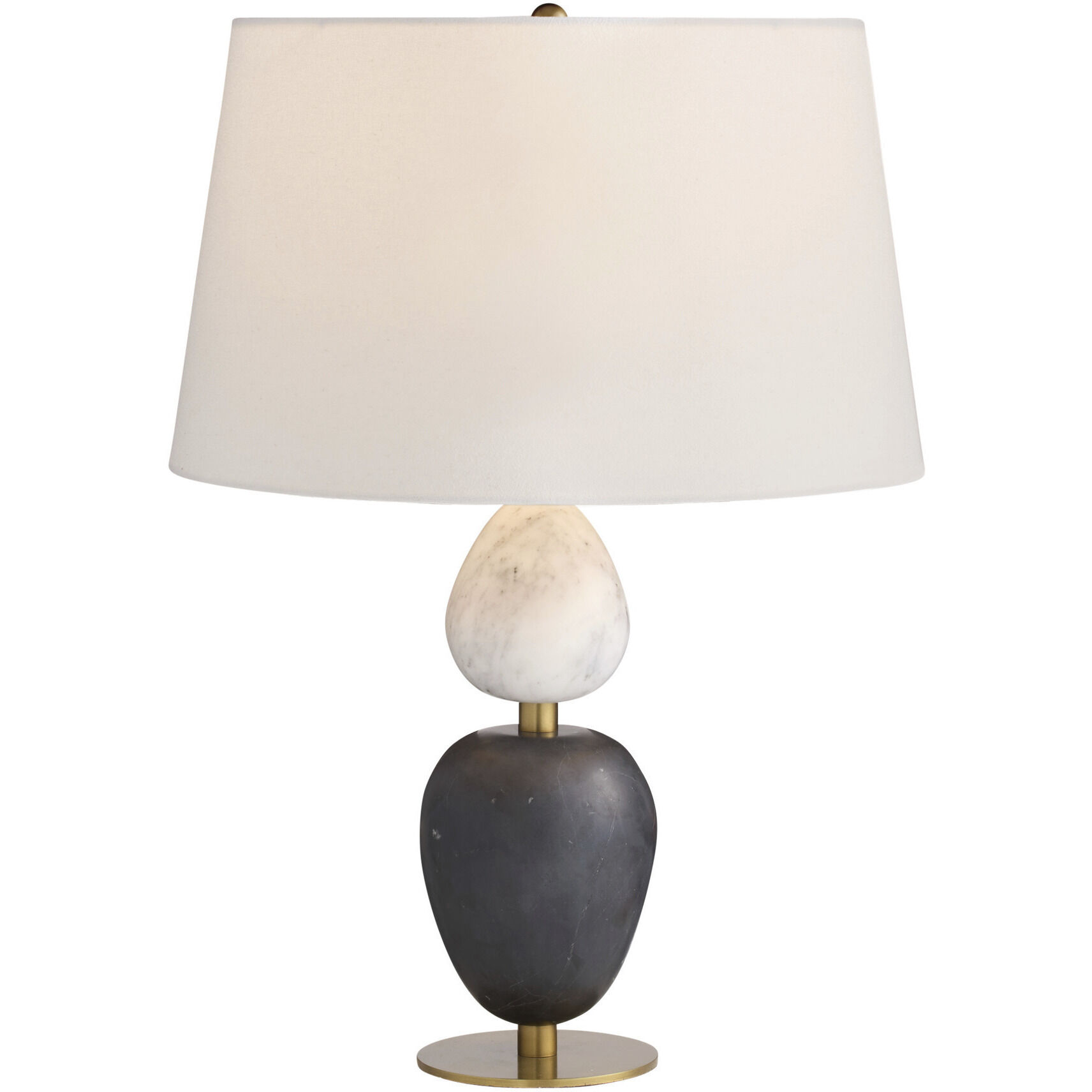 Aubrey 26.5 inch 150.00 watt Black and Gray Flower Marble with Antique Brass Table Lamp Portable Light