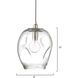 Dimpled Glass 1 Light 9 inch Clear Glass w/ Silver Hardware Pendant Ceiling Light