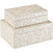 Gerri Dot 13 inch Natural/Cream Boxes, Set of 2