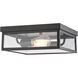 Clinton 2 Light 12 inch Matte Black Outdoor Ceiling