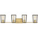 Filmore 4 Light 33.5 inch Heritage Brass with Oil Rubbed Bronze Vanity Light Wall Light