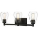Clarity 3 Light 24 inch Coal Bath Vanity Wall Light