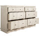 Meredith Textured Cerused White / Stained Brass Dresser