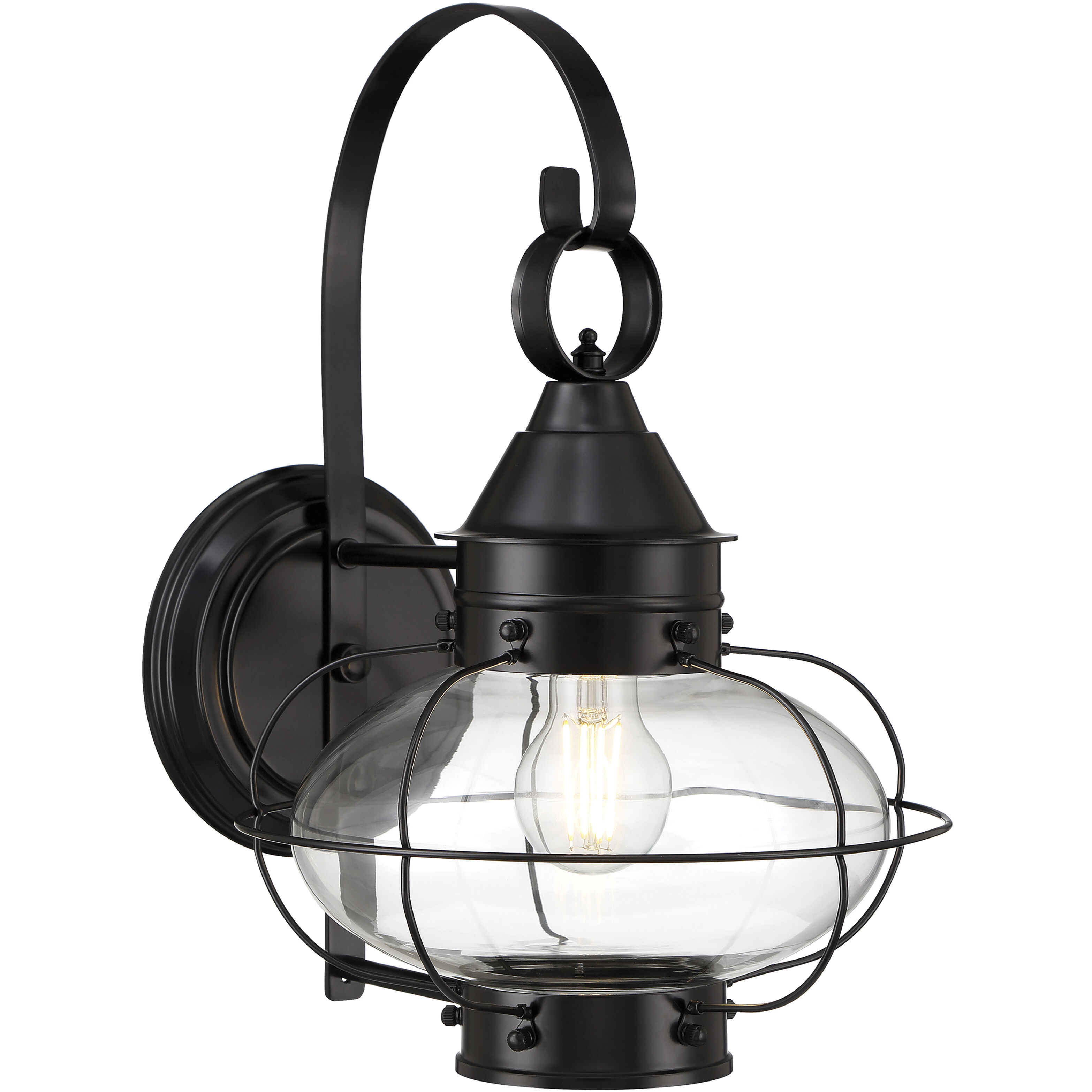 Cottage Onion 1 Light 15.75 inch Black Outdoor Sconce