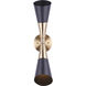 Emlen 2 Light 5 inch Black/Gold Wall Fixture Wall Light