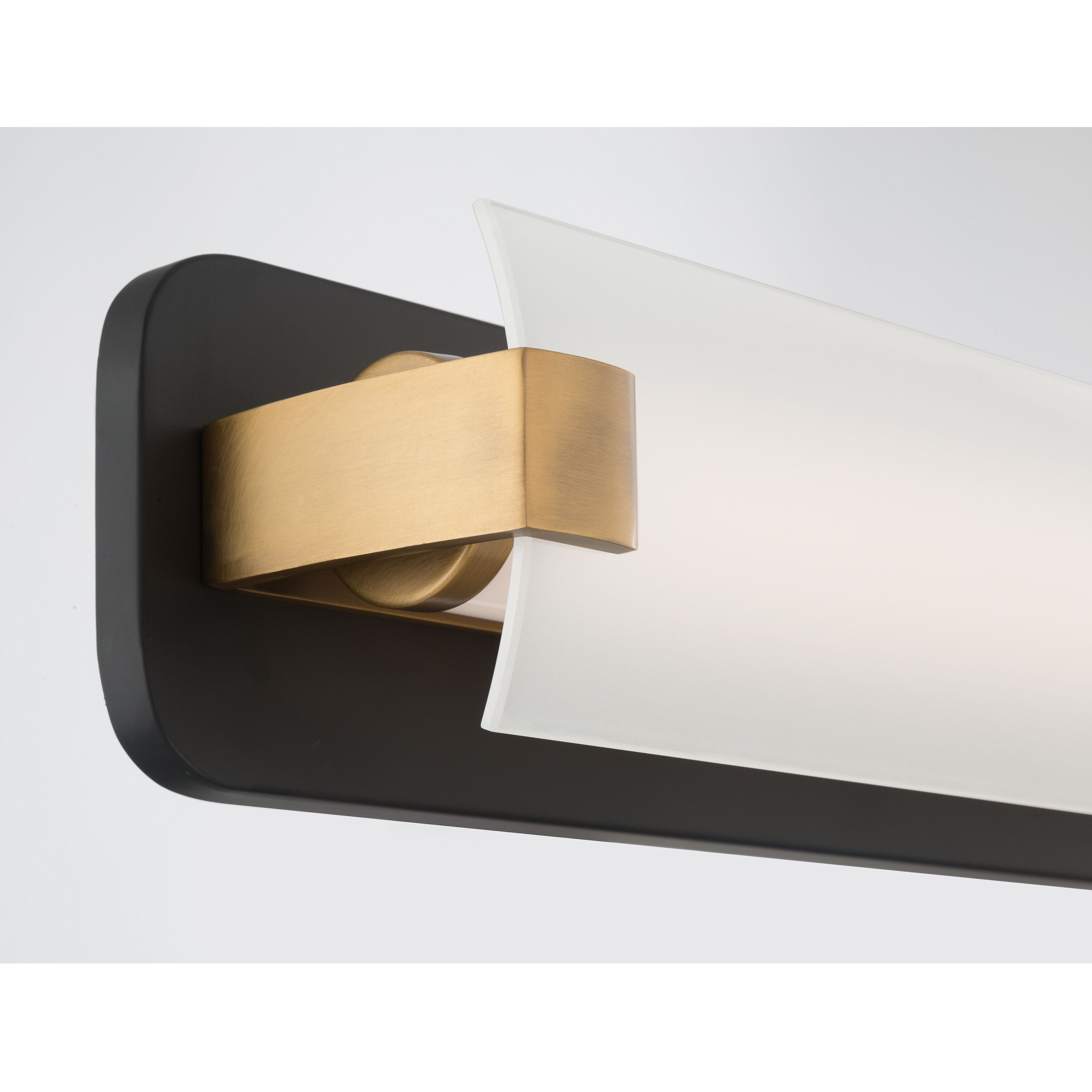 Arclume LED 24 inch Dark Matte Black and Legacy Brass Bath Bar Wall Light
