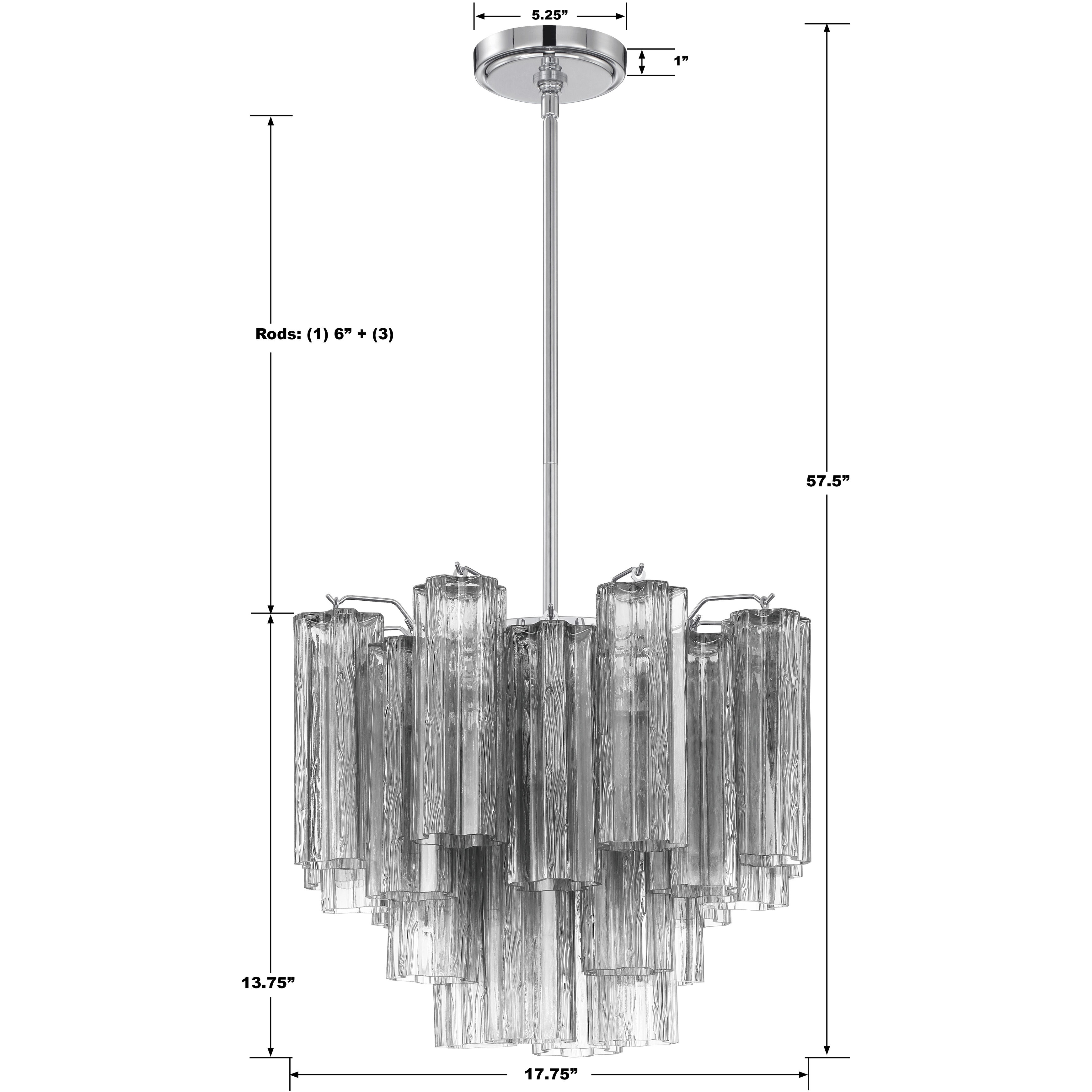 Addis 4 Light 17.75 inch Polished Chrome Mini Chandelier Ceiling Light in Smoke