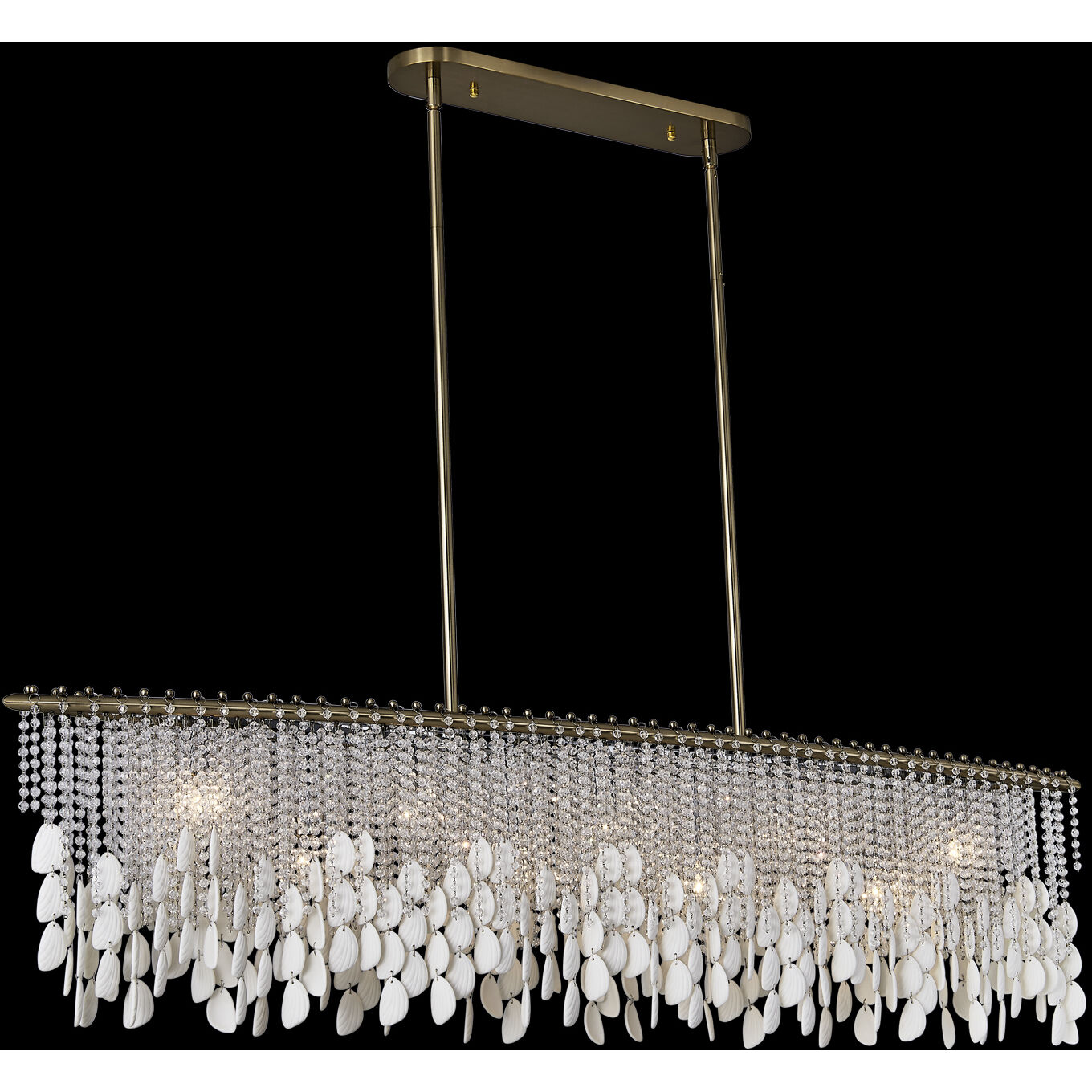 Farfalle 9 Light 9 inch Brushed Champagne Gold Linear Pendant Ceiling Light