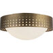 Astoria 3 Light 14 inch Vintage Brass Flush Mount Ceiling Light