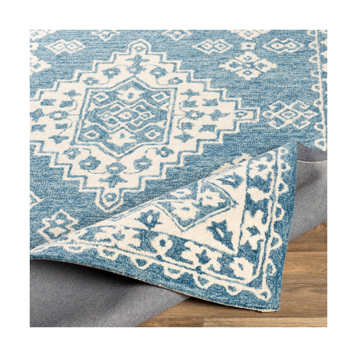 Granada 90 X 60 inch Pale Blue/Beige/Sky Blue Rugs