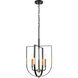 Heathrow 3 Light 14 inch Matte Black Pendant Ceiling Light