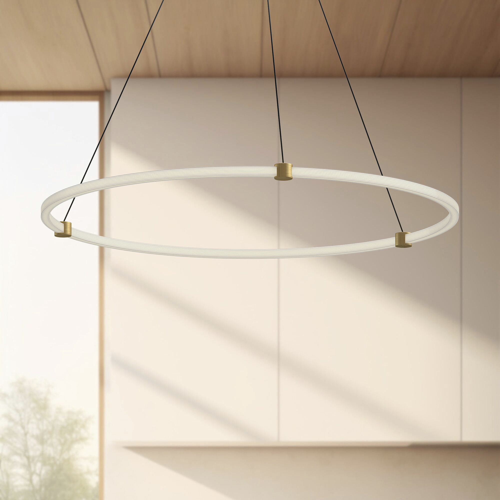 Bruni LED 40.38 inch Brushed Gold Pendant Ceiling Light