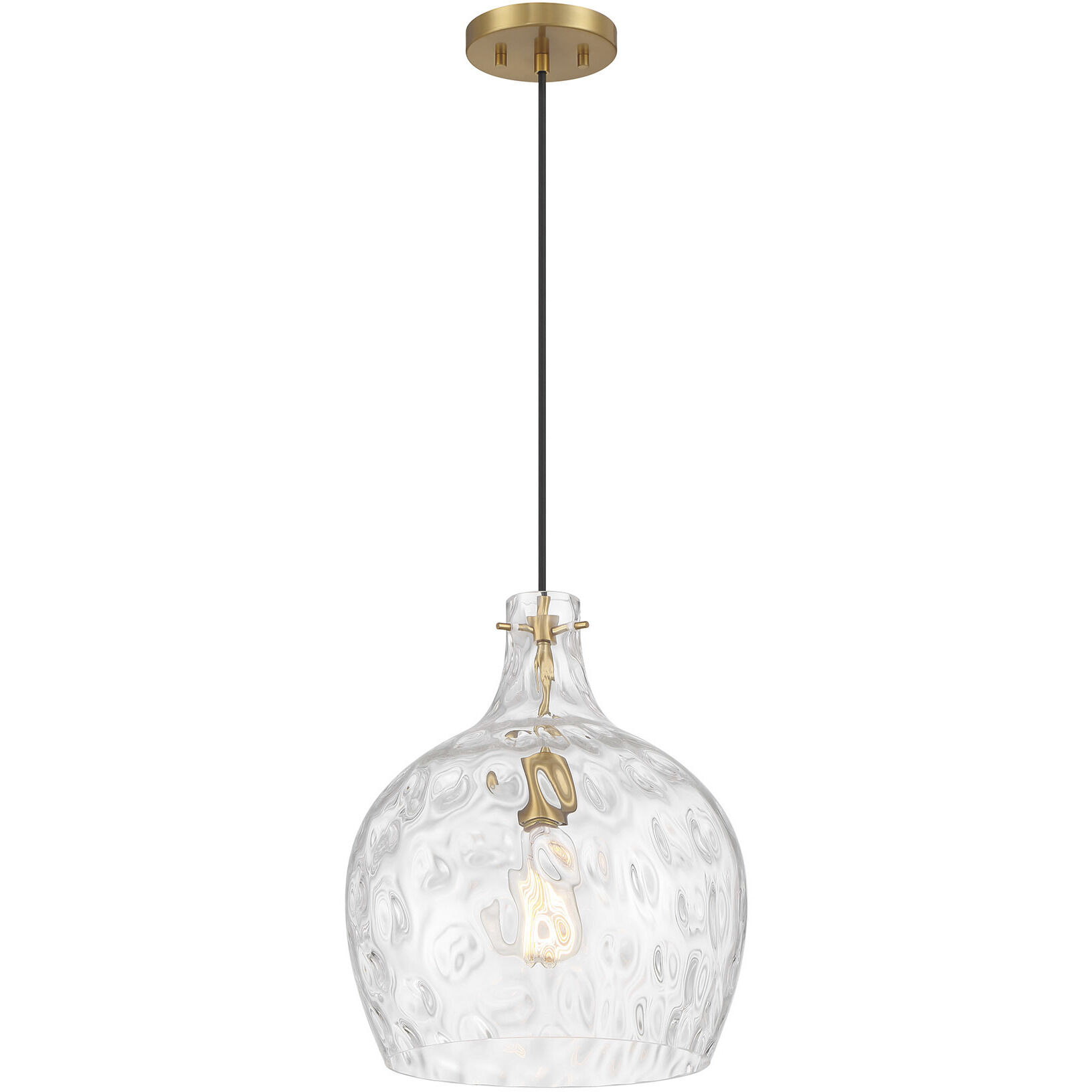 Coastal 1 Light 12.75 inch Natural Brass Pendant Ceiling Light