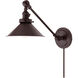 Soho 2 inch 100 watt Oil Rubbed Bronze Swing Arm Wall Sconce Wall Light