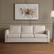 Lorien Dark Walnut and Cream Boucle and Oatmeal Sofa