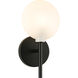 Peony 1 Light 5.88 inch Matte Black Wall Sconce Wall Light
