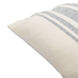 Linen Stripe Buttoned 20 inch Cream Pillow Kit in 13 x 20, Lumbar