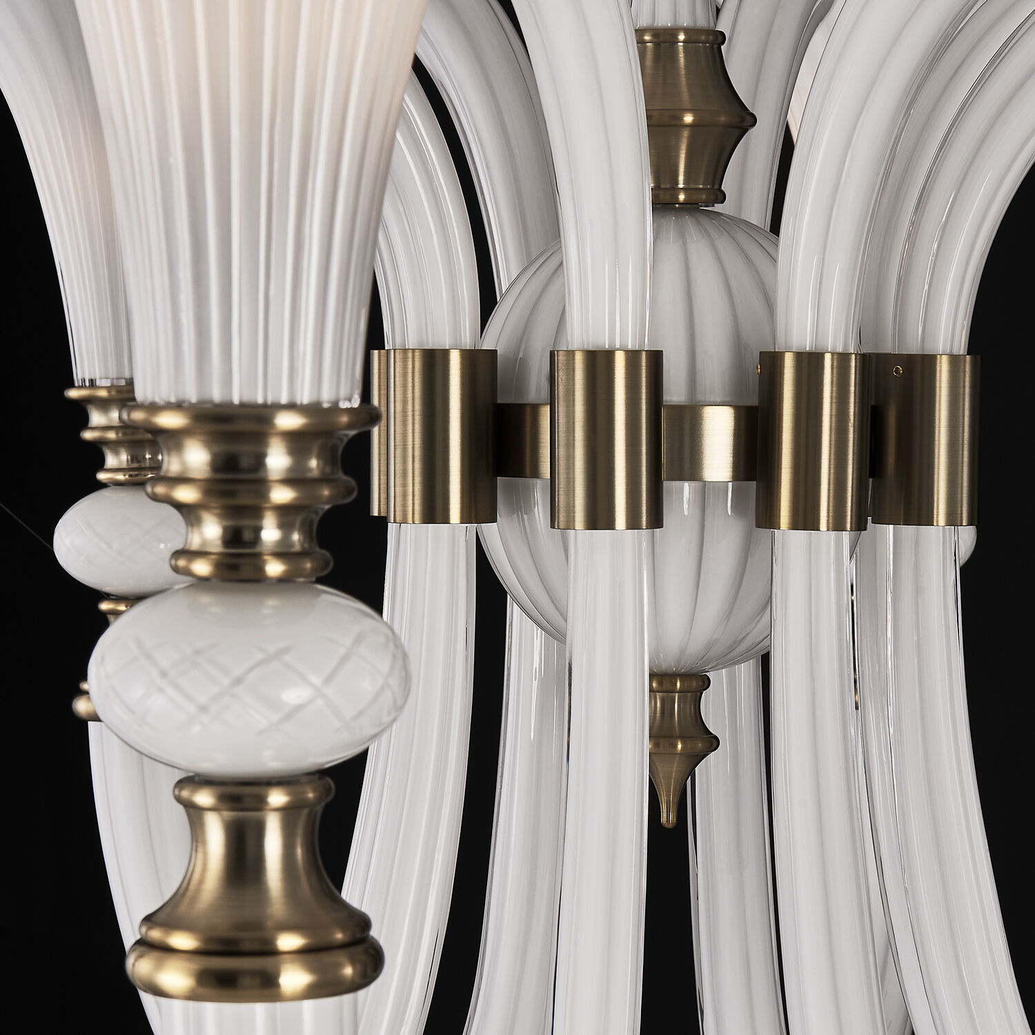 Bianca 16 Light 42 inch Winter Brass Chandelier Ceiling Light in White