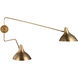 AERIN Charlton 9.25 inch 40 watt Hand-Rubbed Antique Brass Double Wall Light, Large