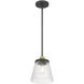 Lustria 1 Light 8 inch Matte Black and Vintage Brass Mini Pendant Ceiling Light