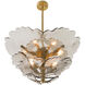 Florina 9 Light 32.68 inch Antique Brass Chandelier Ceiling Light in Smoke Glass
