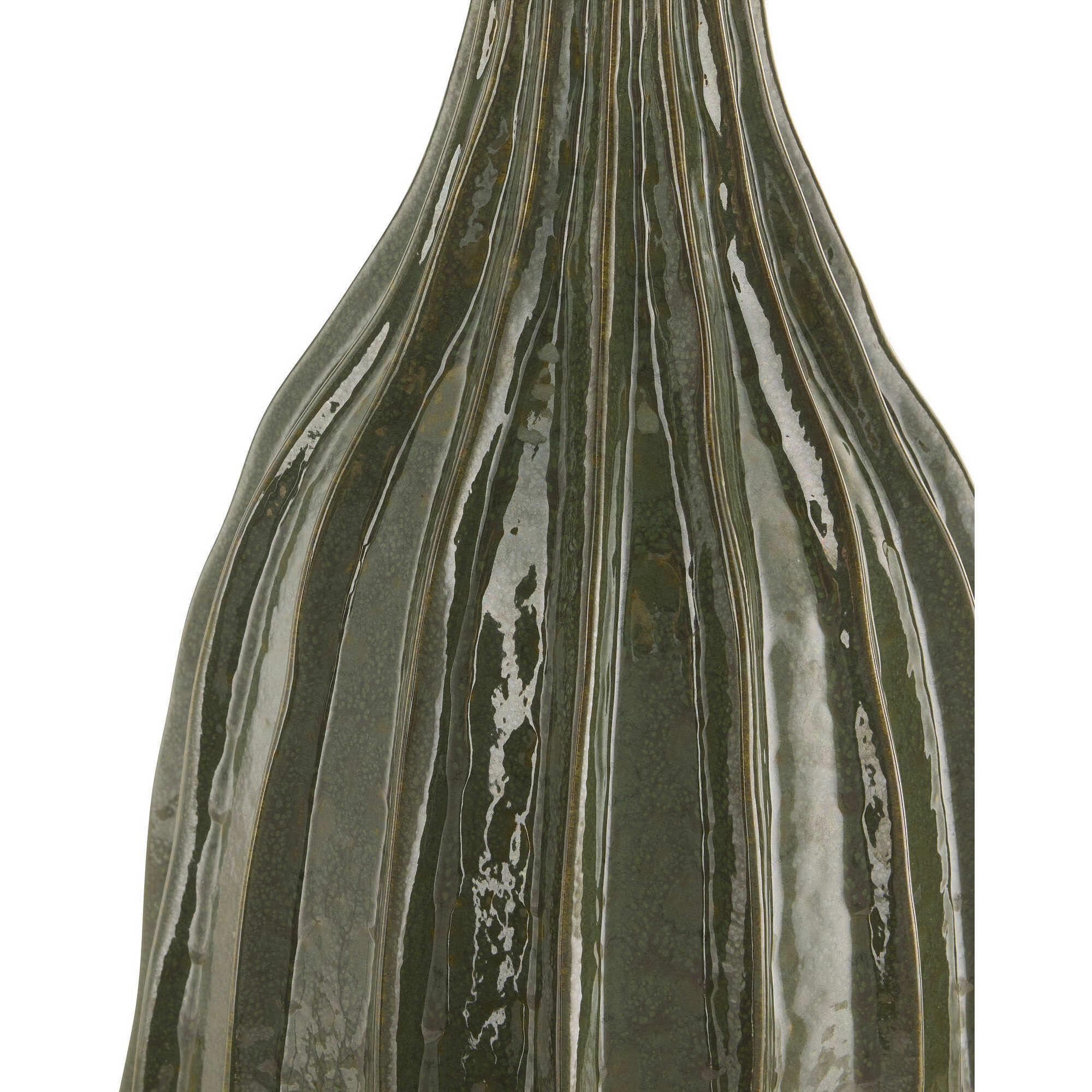 Nyla 26.5 inch 150.00 watt Dark Green Reactive and Polished Nickel Table Lamp Portable Light