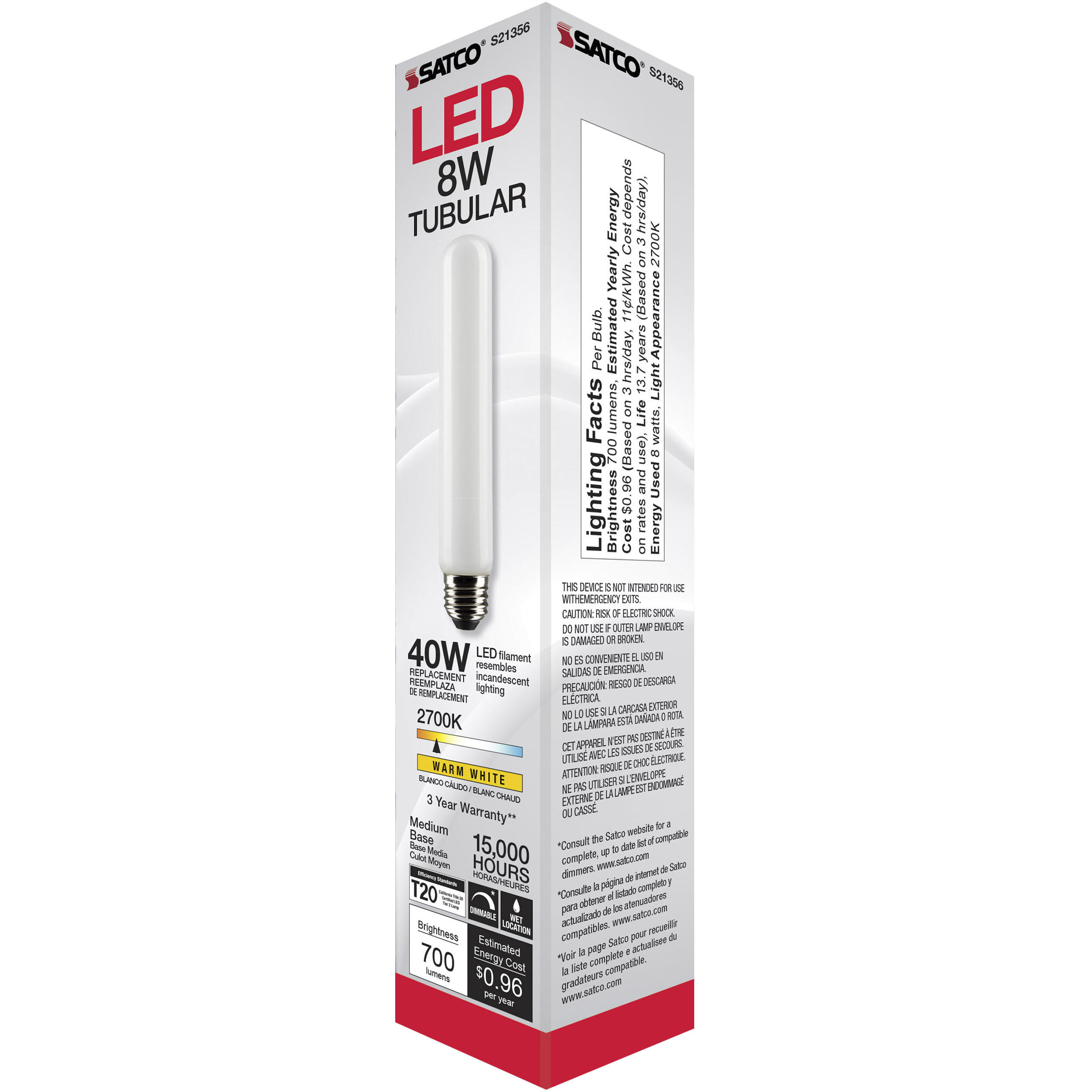 Lumos LED Medium Medium 8.00 watt 2700K LED Filament