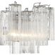 Addis Bath Wall Light in Polished Chrome, Tronchi Glass Clear