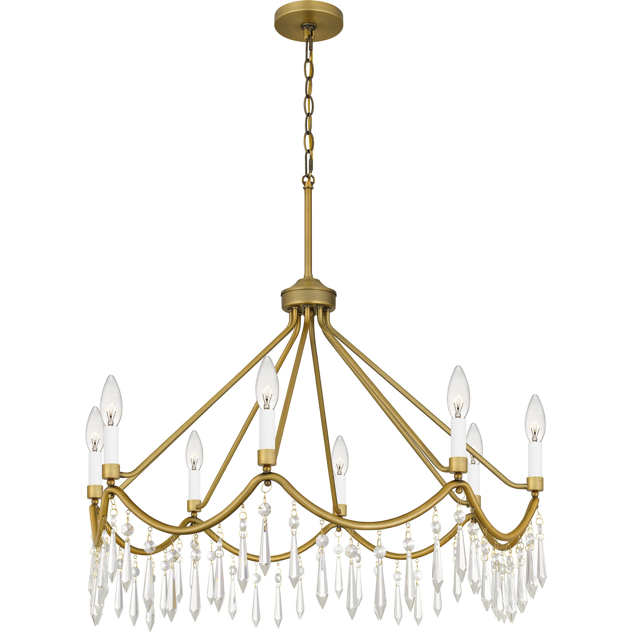 Airedale 8 Light 30 inch Aged Brass Chandelier Ceiling Light