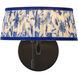 Alora Mood Scout 2 Light 8.13 inch Matte Black and Blue Linen Wall/Vanity Light Wall Light