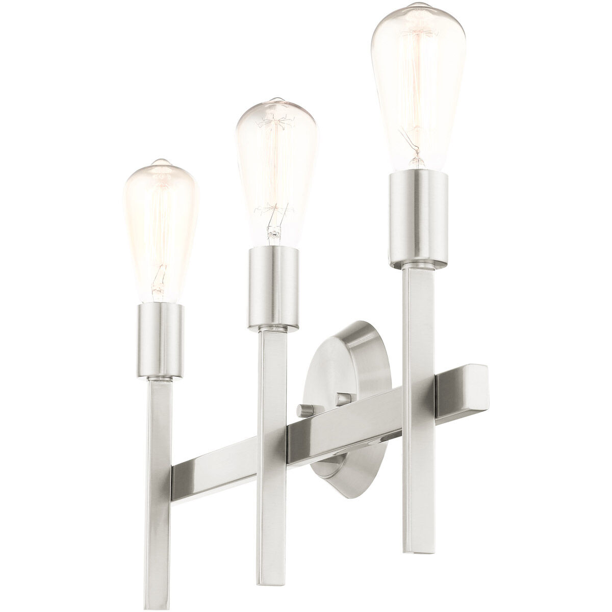 Prague 3 Light 23.5 inch Brushed Nickel Vanity Sconce Wall Light