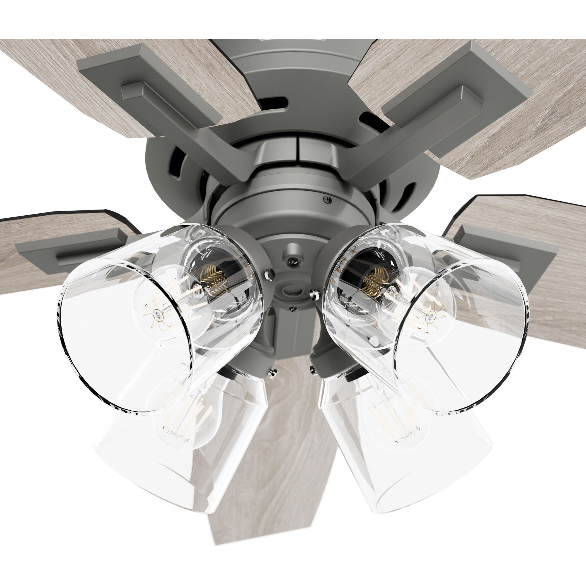 Gatlinburg 52 inch Matte Silver with Light Gray Oak Blades Ceiling Fan