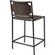 Asher 35 inch Black and Grey Leather Counter Stool
