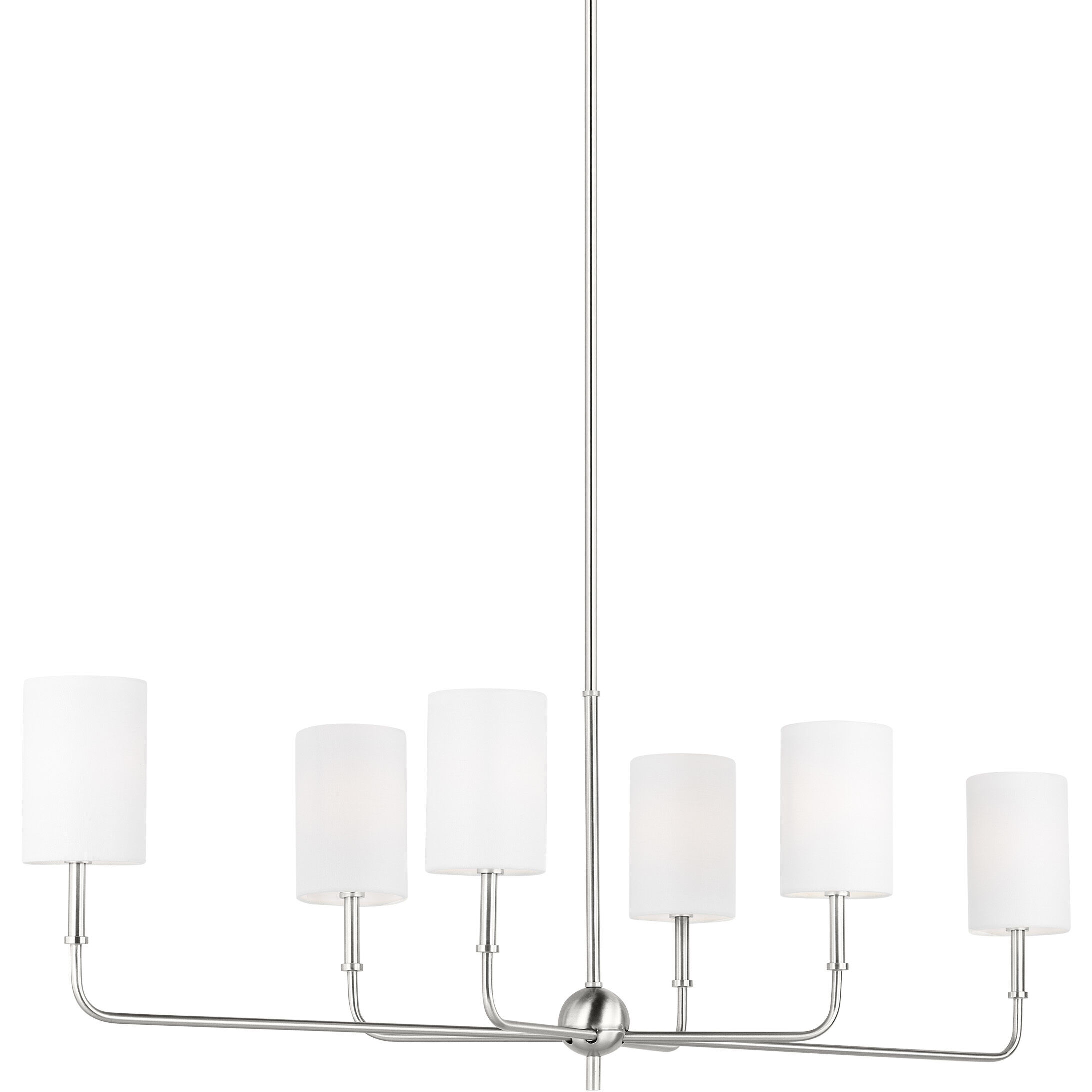 Foxdale 6 Light 44 inch Brushed Nickel Linear Chandelier Ceiling Light