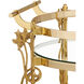 Fiore Polished Brass/Clear/Natural Bar Cart