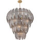 Marclaire 15 Light 32.75 inch Legacy Brass Pendant Ceiling Light in Grey Textured Handmade Glass