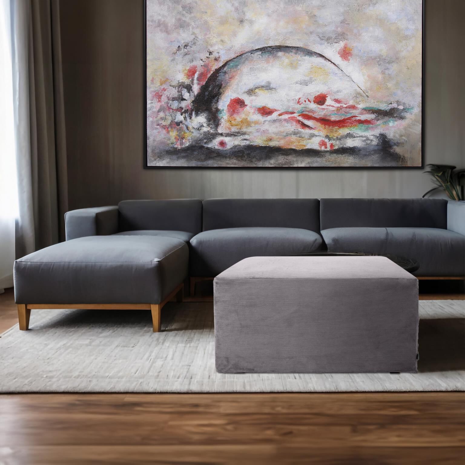 Pana Universal 18 inch Charcoal Ottoman