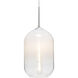 Omega 12 LED 7.25 inch Satin Nickel Cord Pendant Ceiling Light in White Glass, Edison LED