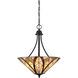 Victory 3 Light 19 inch Valiant Bronze Pendant Ceiling Light, Naturals