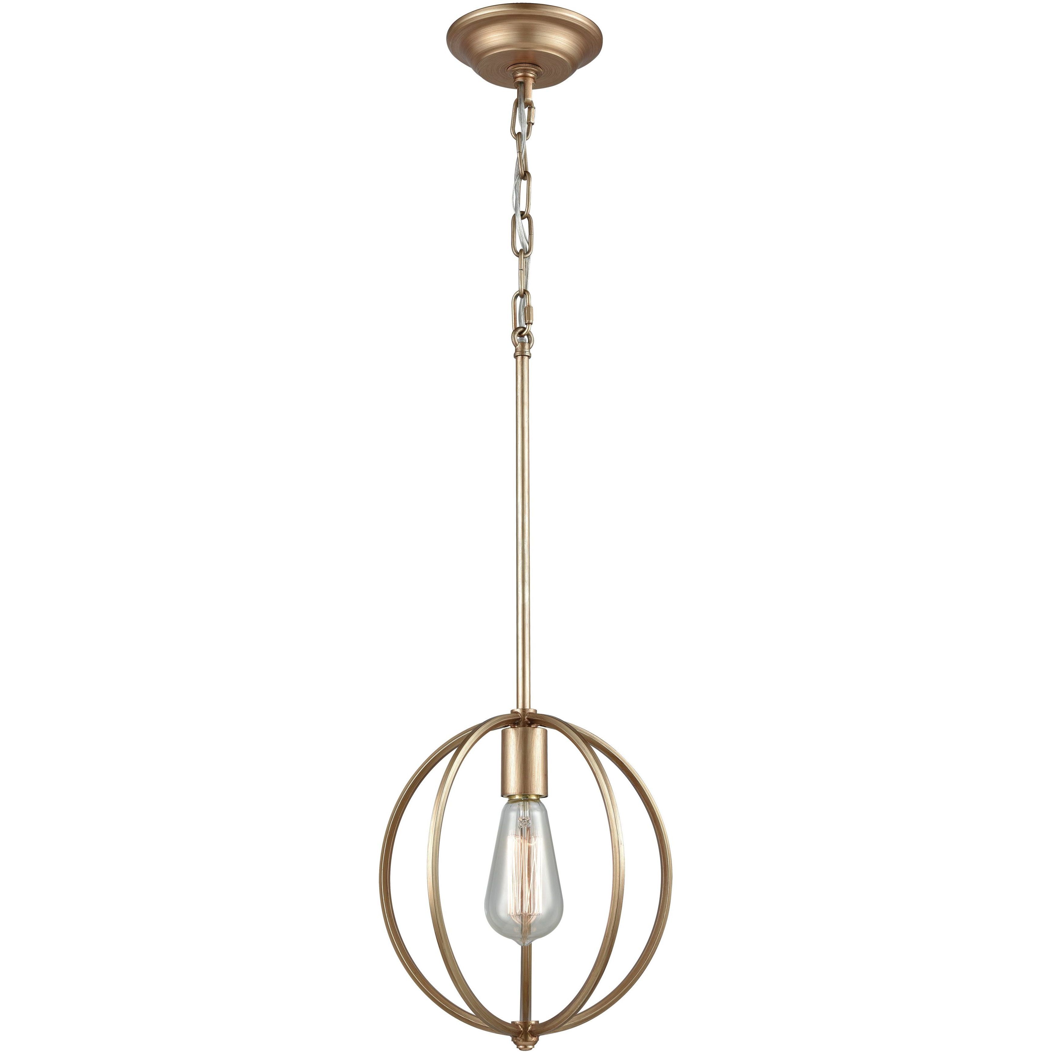 Stanton 1 Light 10 inch Matte Gold Mini Pendant Ceiling Light