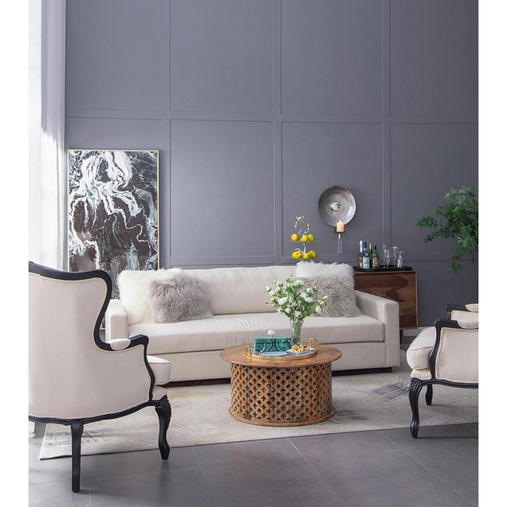 Anita Gold and Black Tray, Set of 2