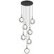 Delcia LED 20.13 inch Black Pendant Ceiling Light in Black and Smoke
