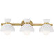 Stella 3 Light 24.5 inch Natural Brass Bathroom Vanity Light Wall Light