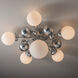 Sprig 6 Light 27.9 inch Sterling Semi-Flush Ceiling Light in Opal