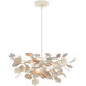 Lunaria 4 Light 31 inch Contemporary Silver Leaf Chandelier Ceiling Light, Small