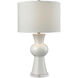White Ceramic 28 inch 150 watt Gloss White with Clear Table Lamp Portable Light