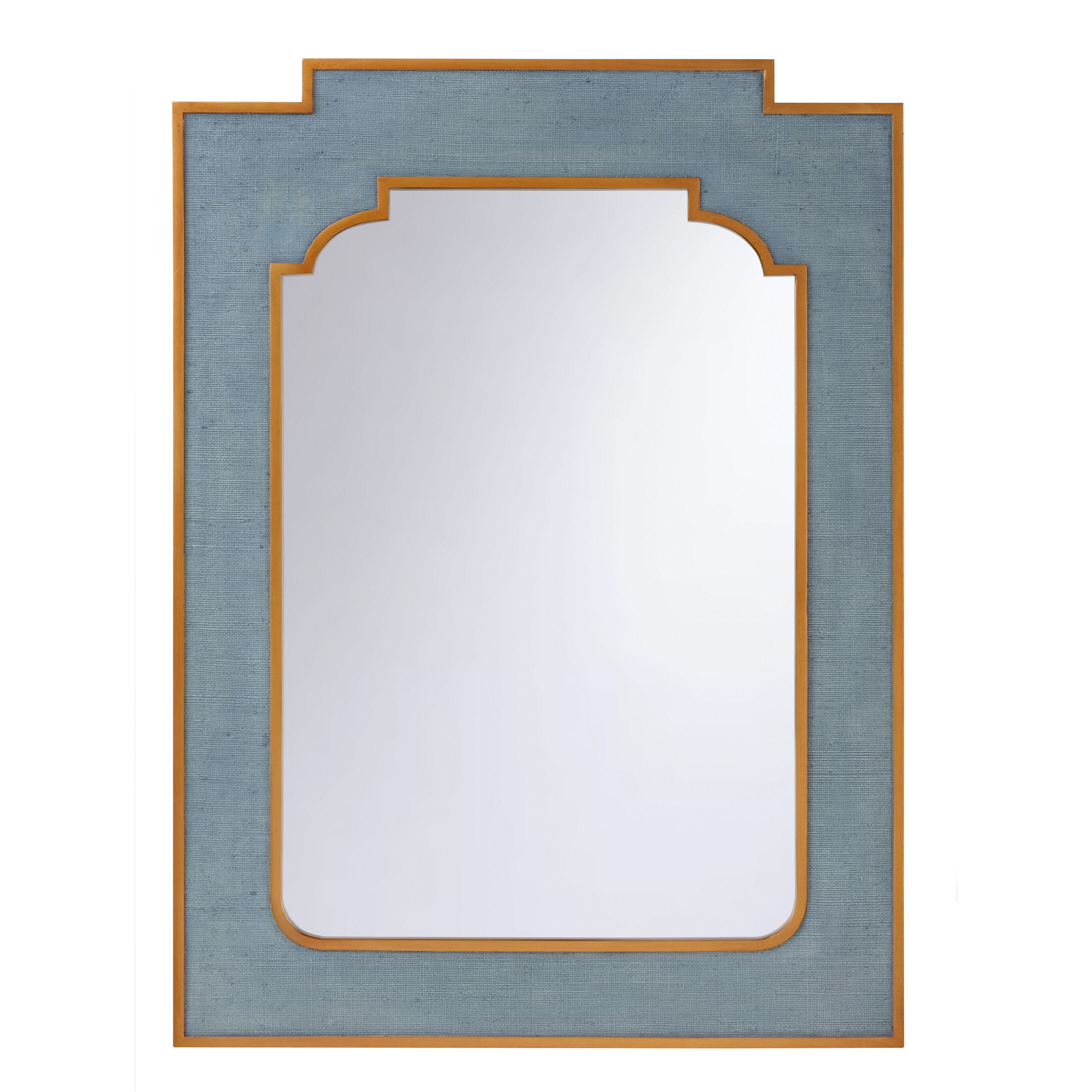 Yangon 46 X 34 inch Blue and Gold Mirror