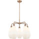 Cindyrella 5 Light 25 inch Antique Copper Chandelier Ceiling Light in Cased Matte White