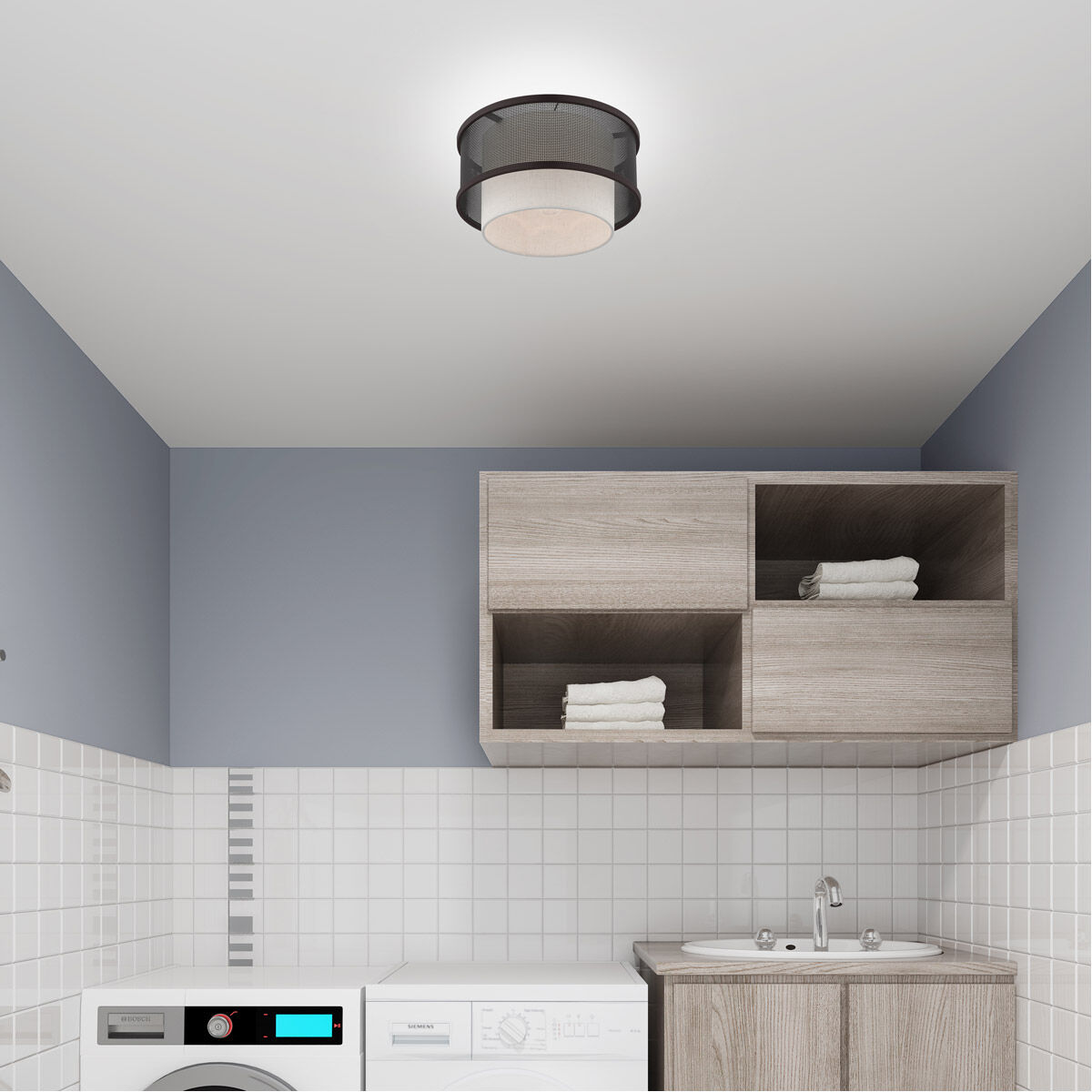 Braddock 1 Light 12 inch Bronze Flush Mount Ceiling Light