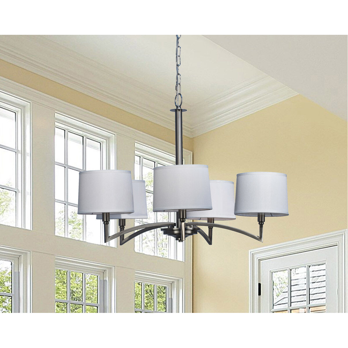 Springdale 5 Light 28 inch Satin Nickel Pendant Ceiling Light